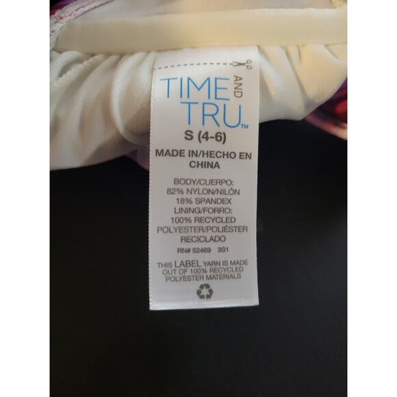 NWT Time and Tru small 4-6 pink/purple bikini top - Picture 3 of 4